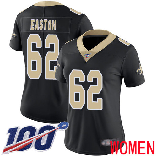 New Orleans Saints Limited Black Women Nick Easton Home Jersey NFL Football #62 100th Season Vapor Untouchable Jersey